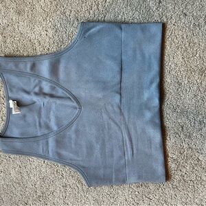 Gray Ribbed Crop Top